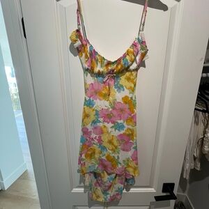 Floral Mini Dress with Ruffle Detail